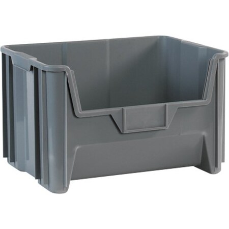 Partners Brand Hang & Stack Storage Bin, Gray, 3 PK BING112