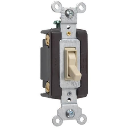 Legrand TradeMaster Series Toggle Switch, Ivory, 15 A, 120 VAC, Push Wire, Side Wire Terminal, 4-Pole 664IGCC12