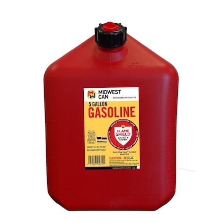 Fast Fans Gas Can, Polyethylene, 5 gal, Gasoline, Red FA3549026