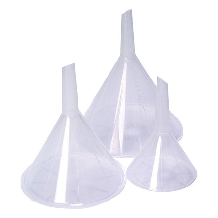 Zoro Select Lab Funnels, Polypropylene, Colorless, PK12 FPPC65