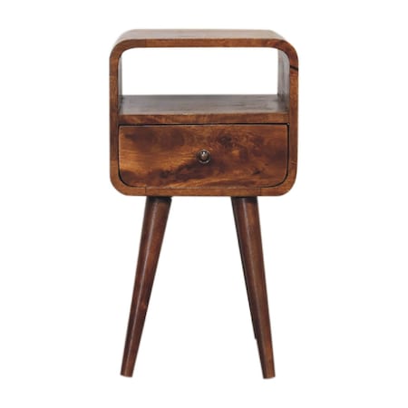 Homeroots 22" Brown Solid Wood Square One Drawer Nightstand 651487