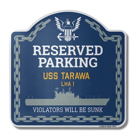 Signmission USS TARAWA LHA 1, 18 Inch x 18 Inch, Heavy Gauge Aluminum A-DES-N-1818-3574