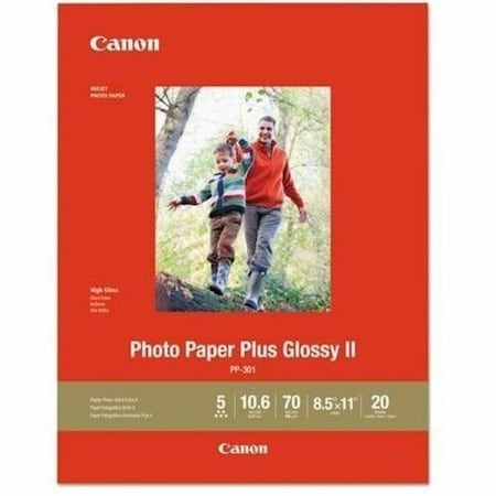Canon Photo Paper Plus Glossy II, 10.6 mil, 8.5 x 11, Glossy White, 20PK 1432C003