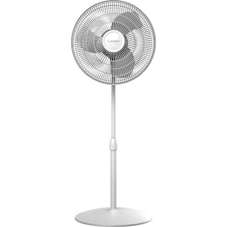 Lasko 16" Blade Dia Pedestal Fan, Oscillating, White S16201