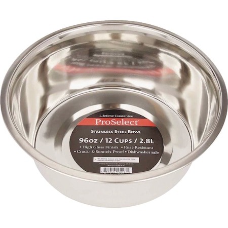 Boss Pet ProSelect 96 Oz. Heavy Stainless Steel Mirror Finish Dog Bowl ZW150 96