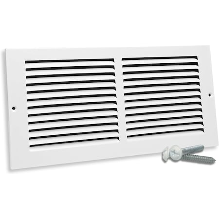 Sierra Grates 14 in. H X 8 in. W Return Air Grille, 1-Way 45 Degree Louvered, Steel, White RG1408