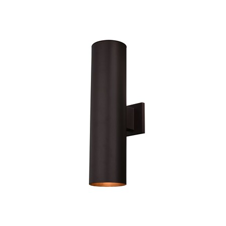 Vaxcel Chiasso 2-Light Deep Bronze Outdoor Wall Sconce Aluminum Wall Mount Fixture T0790