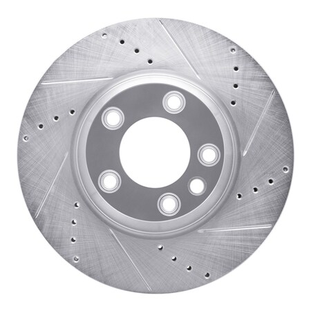 Dynamic Friction Co DFC Brake Rotor - Drilled and Slotted - Silver 631-74051D