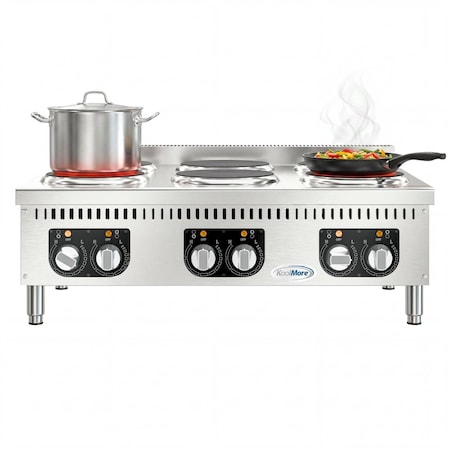 Koolmore 36 in. 6-Burner Commercial Electric Range Hot Plate, 240V (KM-CRC36-E) KM-CRC36-E