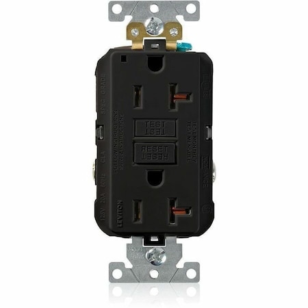 Leviton Plugs&Rcptcls, 20A, 125VAC, Blk, Polycarb G5362-E
