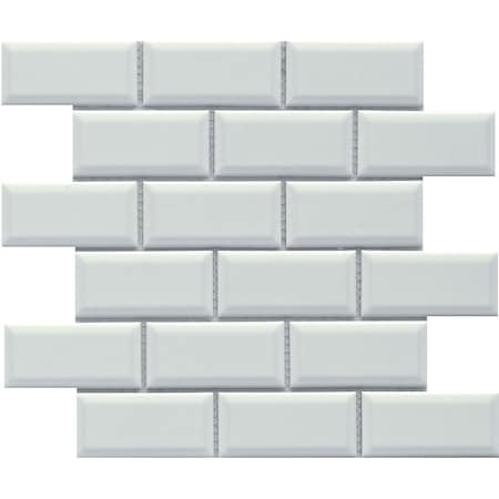 Emser Tile Reward Series Porcelain Mosaic Tile, 12 in L Tile, 11 in W Tile, Pressed Edge, Bevel Pattern, 10PK F27REWAWH1112MBV
