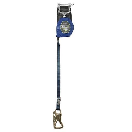 Falltech FT-X(TM) EdgeCore(TM) Self-Retracting Tie-Back, 8 ft. Length, Carabiner, Aluminum, 1 Leg(s) 84108SP8S
