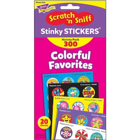 Trend Enterprises TREND, Stinky Stickers Variety Pack, Colorful Favorites, 300PK T6481