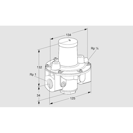 Honeywell Kromschroder Gas Pressure Regulator, Spring-Loaded, DN 25, 400 mbar Max Inlet KS03155053
