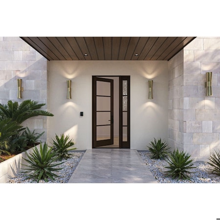 Doornmore G10402, 51.5" x 98" ( 36" Door + 12" Side) Right Hand, Mahogany SDL 4 Lite Exterior Door G10402-SW-3696-G104-SL_1-1_RI