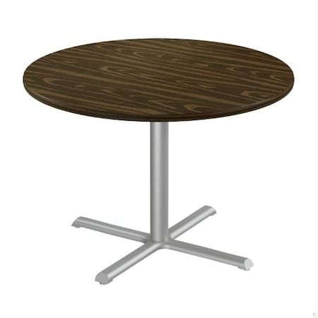 Correll Round Cafe Table, 48 in W, 48 in L, 29 in H, Particleboard Top, Walnut SXT48R-01-98-01