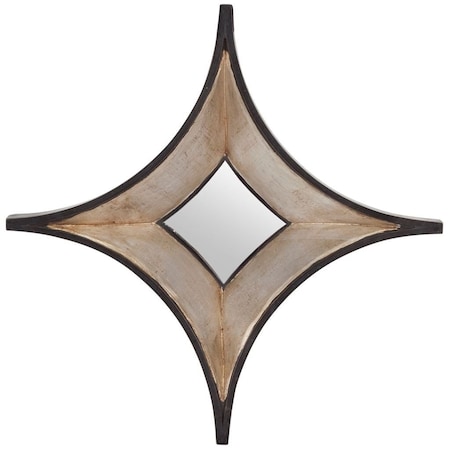 Homeroots 17" Dark Brown Diamond Framed Accent Mirror 376402