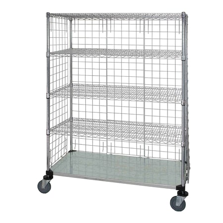 Quantum Storage Systems WIRE CART 4 WIRE 1 SOLID SHELF ENCLOSURE 74in WRCS4-74-2436EP-5