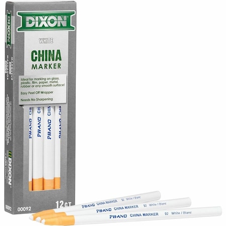 Dixon Ticonderoga Phano China Markers, White, PK24, 24PK 00092