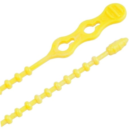 Gardner Bender Cable Tie, 12 in L, 3-1/4 in Max Bundle Dia., Yellow, Nylon 6/6, 70 lb Strength 45-12BEADYW