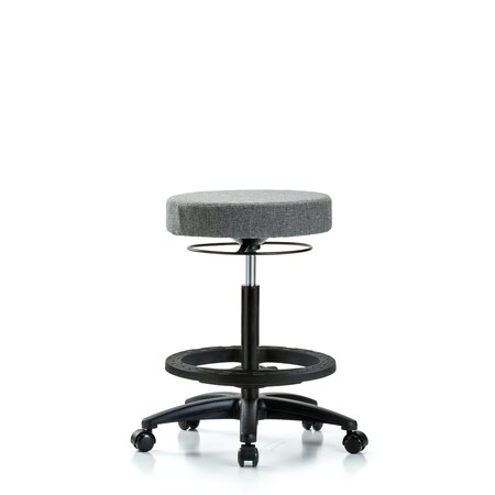 Blue Ridge Ergonomics Bench Stool, Hi, Fabric, BF, Casters, Gry BR-FHBSO-RG-BF-RC-F44