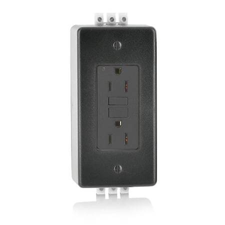 Leviton Plugs&Rcptcls, 15A, 125VAC, Blk, Polycarb GFNT1-DIN