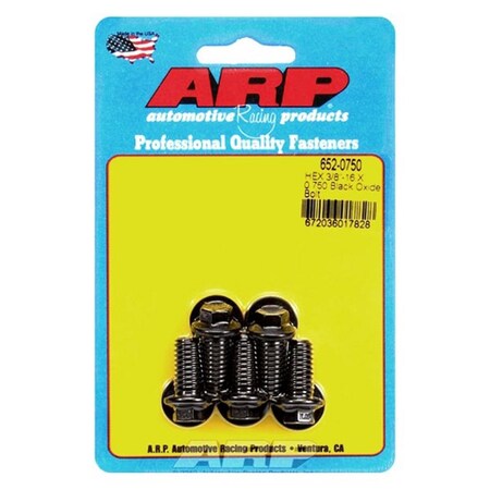 Arp 652-0750 0.37-16 x 0.75 in. 6 Point Bolt Kit - Set of 5, 5PK ARP652-0750