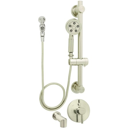 Speakman Diverter Trim, Handicap Shower, and Tub System (Valve not included), 1.75 GPM , Brushed Nickel SLV-1490-ADA-BN-E175