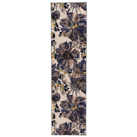 World Rug Gallery Modern Bright Flowers Non-Slip Area Rug 2 ft 7 in x 4 ft Cream 503CREAM27X4