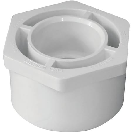 Lasco IPEX 435659 Reducing Bushing, 2 x 1 in, Spigot x Socket, White, SCH 40 Schedule, 150 psi Pressure 437249BC