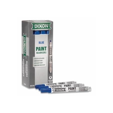 Dixon Ticonderoga Valve Action Paint Marker, 11/16 in Tip, Medium, Blue, 12PK 464-80228