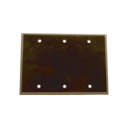 Leviton Blank Wallplate, Standard Size, Gang 3, Brown 85033