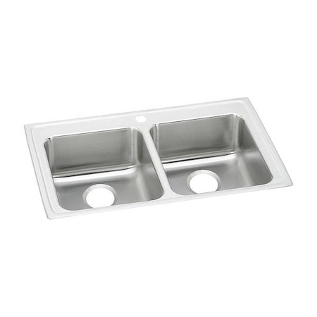 Just Manufacturing Bowl Drop-In Sink, 33"x21.25"x6", Gray DLADA2133A602-J