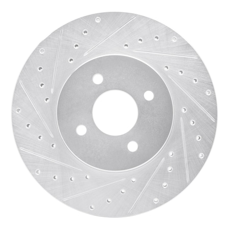 Dynamic Friction Co DFC Brake Rotor - Drilled and Slotted - Silver 631-54050L