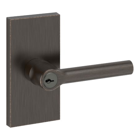 Baldwin Entry Tube Lever and Contemporary 5in Rose with 6AL Latch and Dual Strike Venetian Bronze Finish ENTUBCFR112