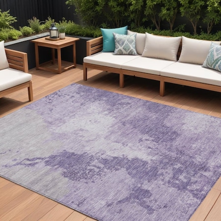 Homeroots 9' X 12' Plum And Purple Abstract Washable Indoor Outdoor Area Rug 616326