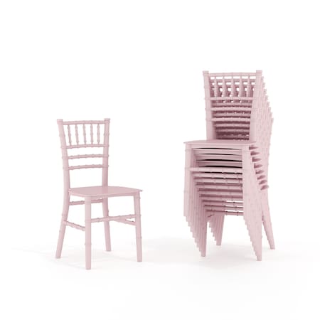 Flash Furniture HERCULES 10 Pack Child ' s Pink Resin Party and Event Chiavari Chair for Commercial & Residential Use 10-LE-L-7K-PK-GG
