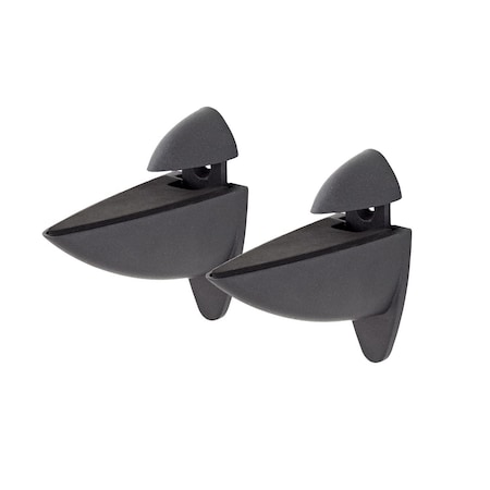 Dolle Ara 4.5 in. H X 1.8 in. W X 4.1 in. D Black Metal Shelf Clips 13381
