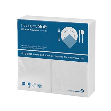 Sofidel Heavenly Soft 1/8 Fold Virgin Dinner Napkin 2 Ply 14-5/8" x 17" 413663