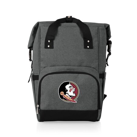 Picnic Time Family Of Brands NCAA Florida State Seminoles On The Go Roll-Top Backpack CoolerHeathered Gray 616-00-105-176-0