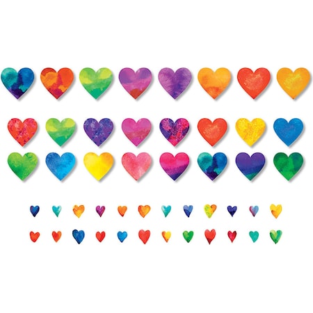 North Star Teacher Resources Watercolor Hearts Accents, 48-Piece Set, 6PK NS3215