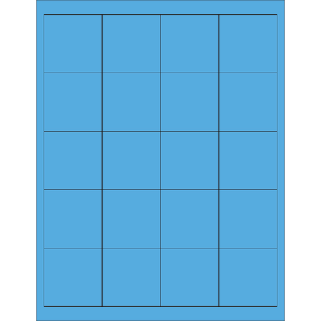 Tape Logic 2 x 2in Fluorescent Blue Rectangle Laser Labels, 2000PK LL172BB
