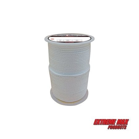 Extreme Max Extreme Max 3006.2192 BoatTector Solid Braid Nylon Rope - 3/16" x 500', White 3006.2192