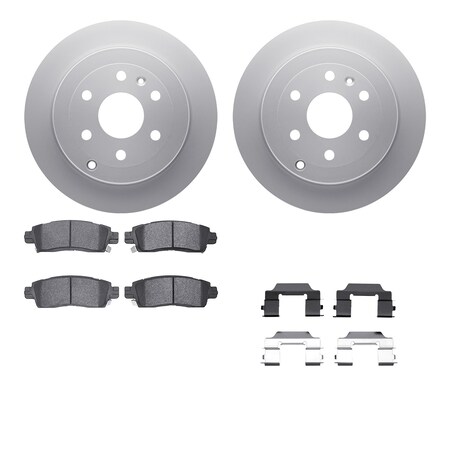 Dynamic Friction Co DFC GEOSPEC Coated Rotors with 5000 Brake Pads - Ceramic and Hardware 4512-48137