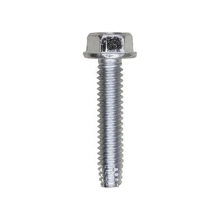 Auveco 1/4in-20 x 1 1/4in Indented Hex Washer Head Type F Zinc, 100PK 5787