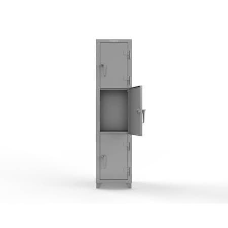 Strong Hold 14 GA Triple-Tier Locker - 3 Compartments 1.66-3D-18-3T-L