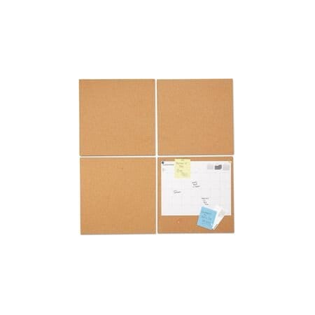 Universal Cork Tile Panels, Brown, 12 x 12, 4PK UNV43404
