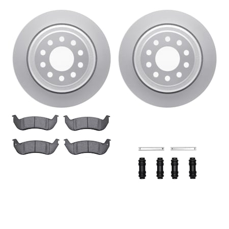 Dynamic Friction Co DFC GEOSPEC Coated Rotors with 5000 Brake Pads - Ceramic and Hardware 4512-55009