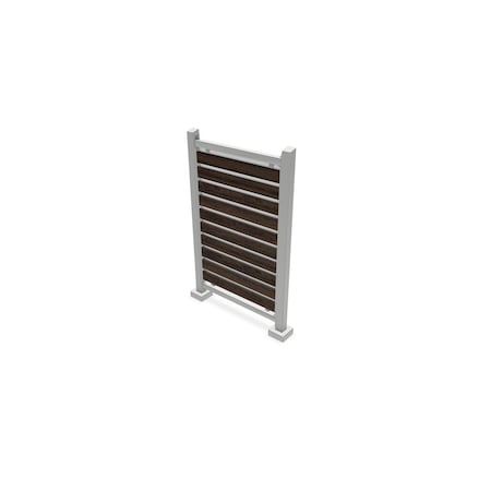 Ghent 63''W x 92''H Preserve, Single Unit, Glass, Walnut Slat Wall, Anodized Silver Frame PSV1FGSSILNAWWAL