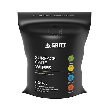 Gritt Commercial Gym Wipes, Professional All-Purpose Cleaner Wipes - 800 Count Refill Wipe Roll GRI5-RW-1-NR
